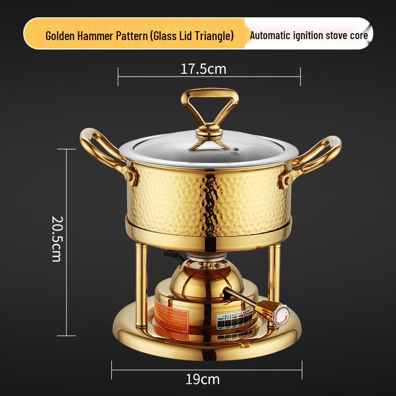 Tragbarer Einzel-Heißtopf-Gasherd aus Edelstahl für Shabu-Shabu-Kochgeschirr für eine Person.
