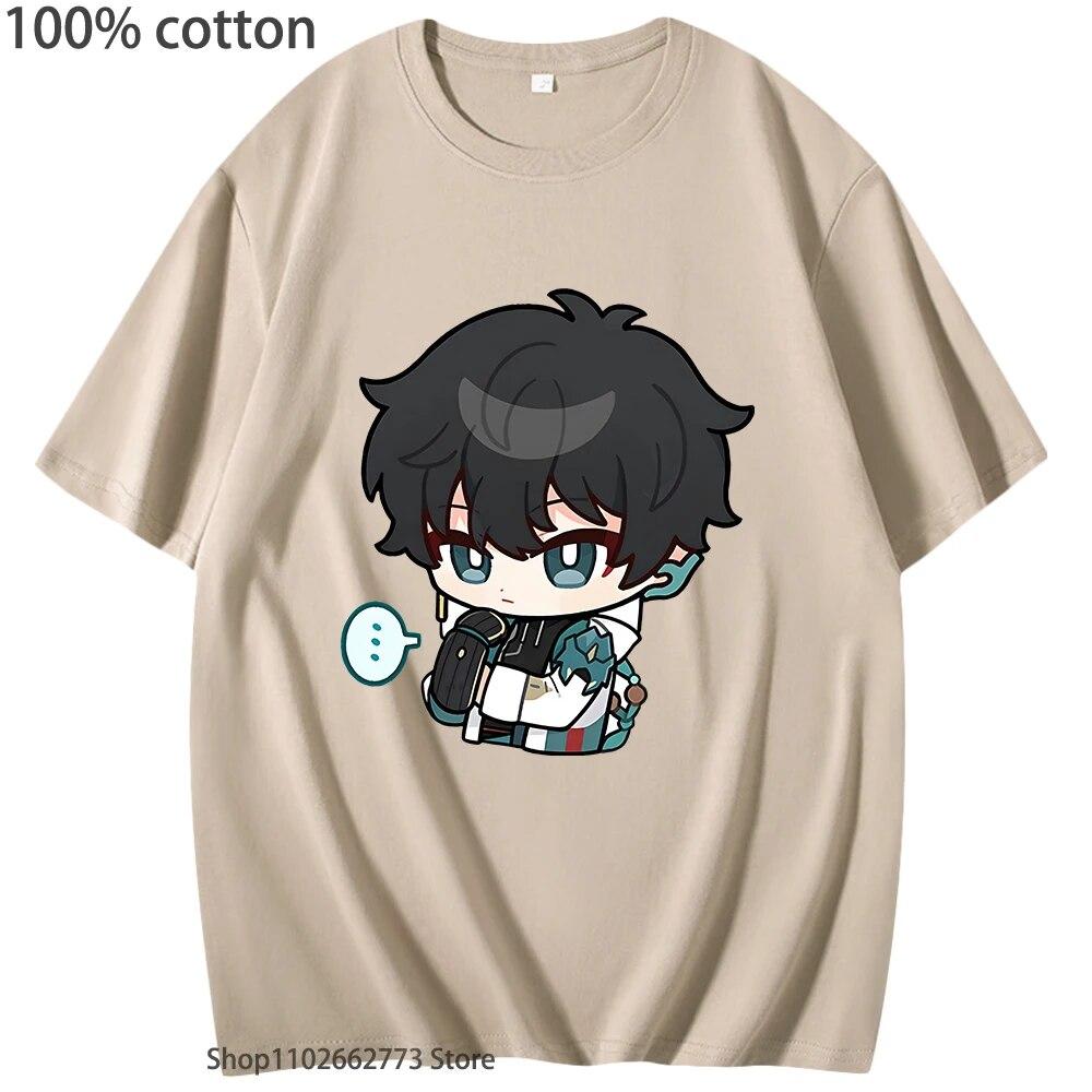 

Футболки Hot Game Honkai Star Rail, рубашка с рисунком Chibi Danheng, летняя одежда из 100% хлопка, футболки унисекс, женская одежда, топ Y2k для девочек