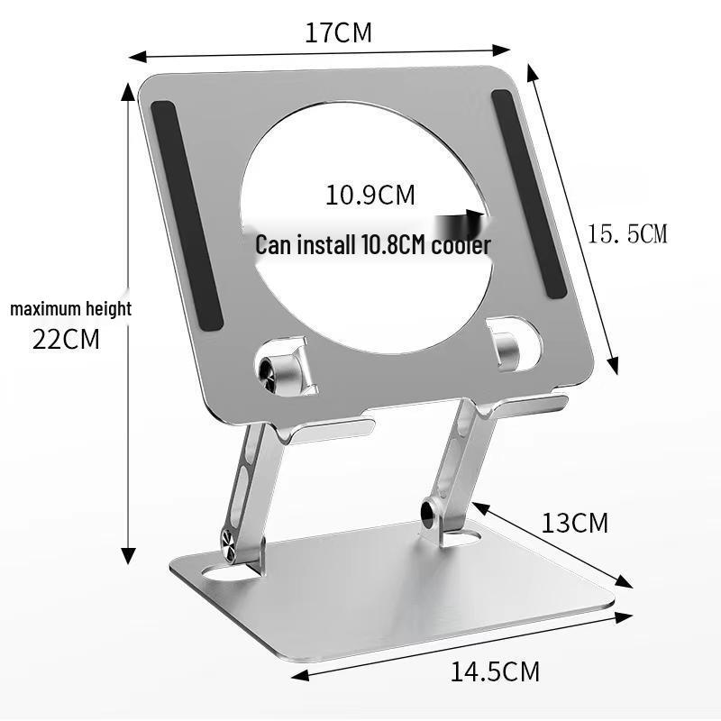 Foldable Height-Adjustable Tablet Desk Stand with Cooling Fan for iPad