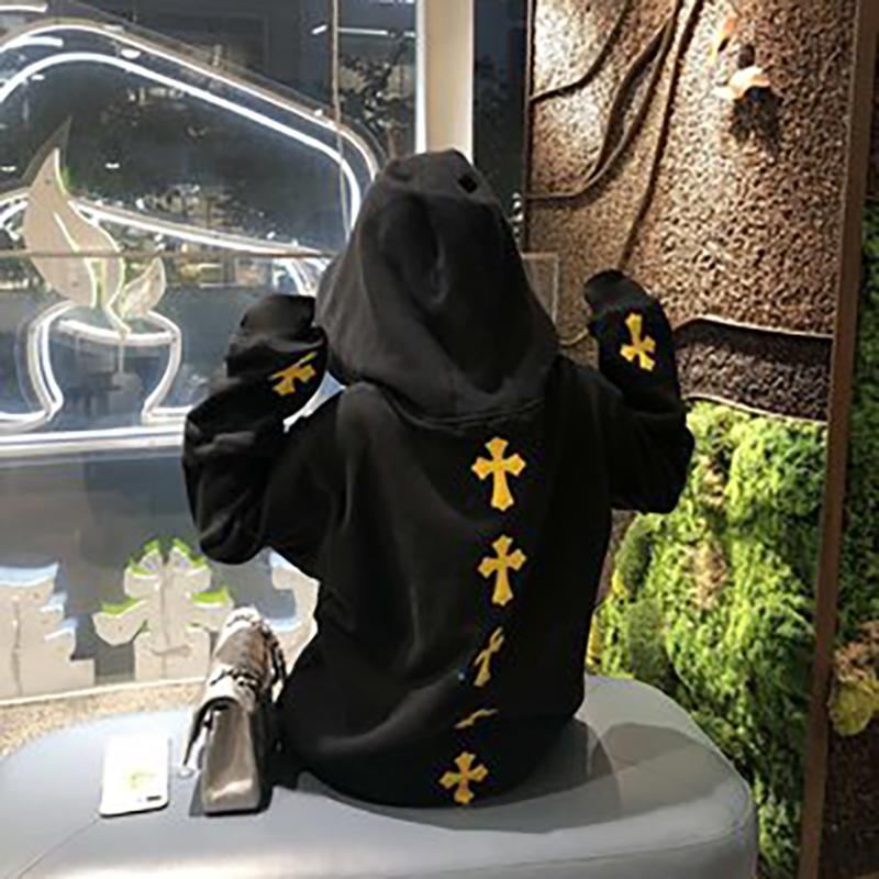 8065 CHROME HEARTS 2025 New Spring and Autumn Plus-size Thin Style Classic Style Logo Hooded Sweatshirt for Couples