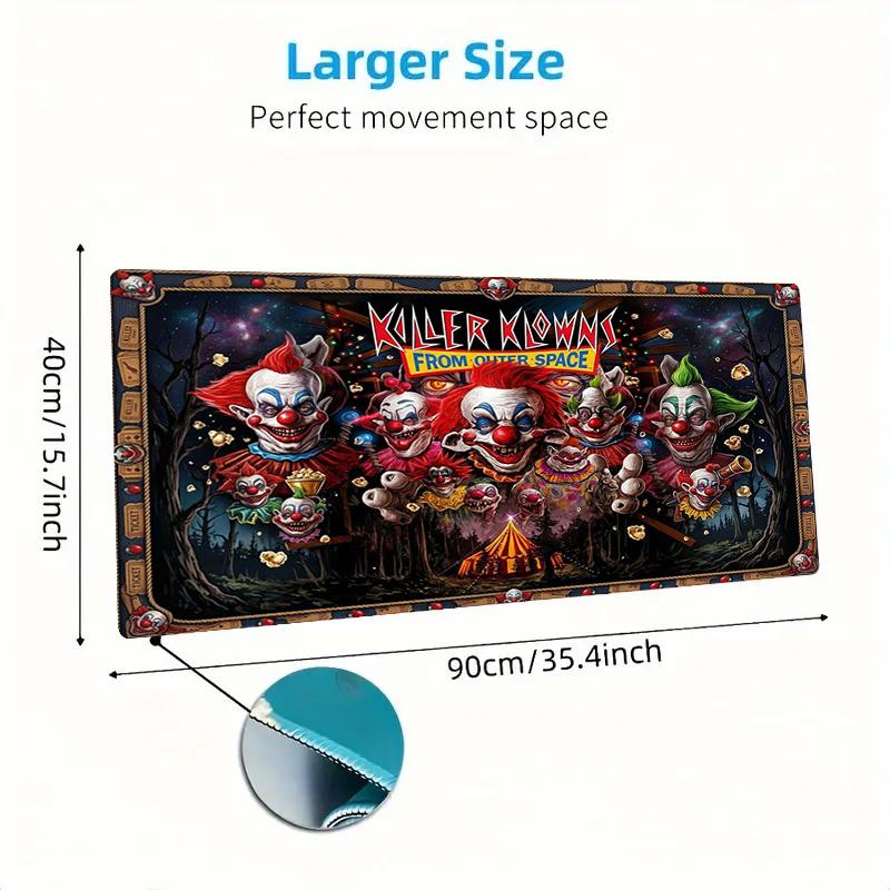 Killer Clown Horror Color Mouse Pad Large Gaming Table Cushion Non-slip Laptop Tablet Big Mousepad XXL Mat Mini PC Playmat With Lock Edge