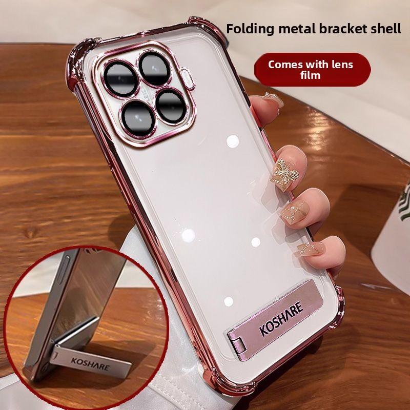 Voor Xiaomi 17T/17T Pro/15T/15T Pro Hoesje Stijlvol Hoge Transparantie Gegalvaniseerd Magnetische Stand Anti-kras Bumper Cover Funda