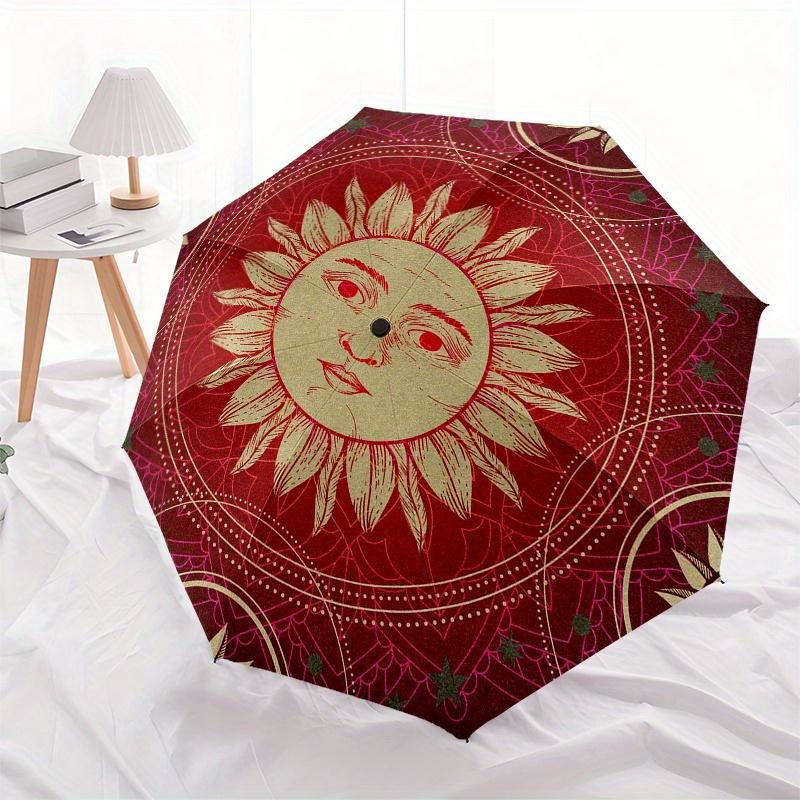 Golden Sun Mandala Tapestry: Bohemian Wall Hanging for Home DecorUmbrella, Portable 3-Fold Umbrella for Men & Women,Christmas Gift ES177