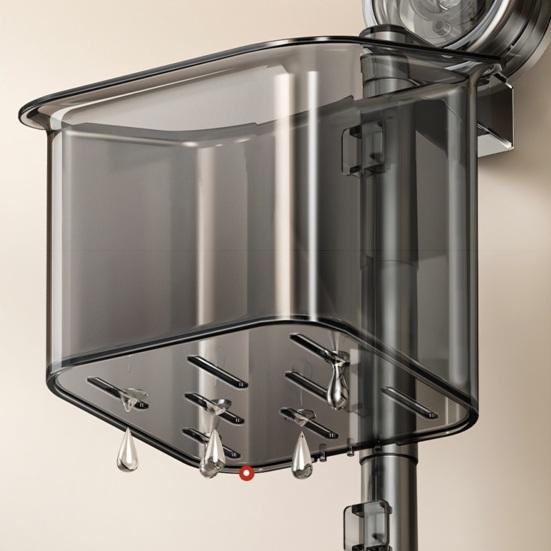 Wandmontierter Küchenorganizer Saugnapf Aufbewahrungskorb Mehrstöckiger drehbarer Aufbewahrungsbehälter für Obst Gemüse Badezimmergebrauch