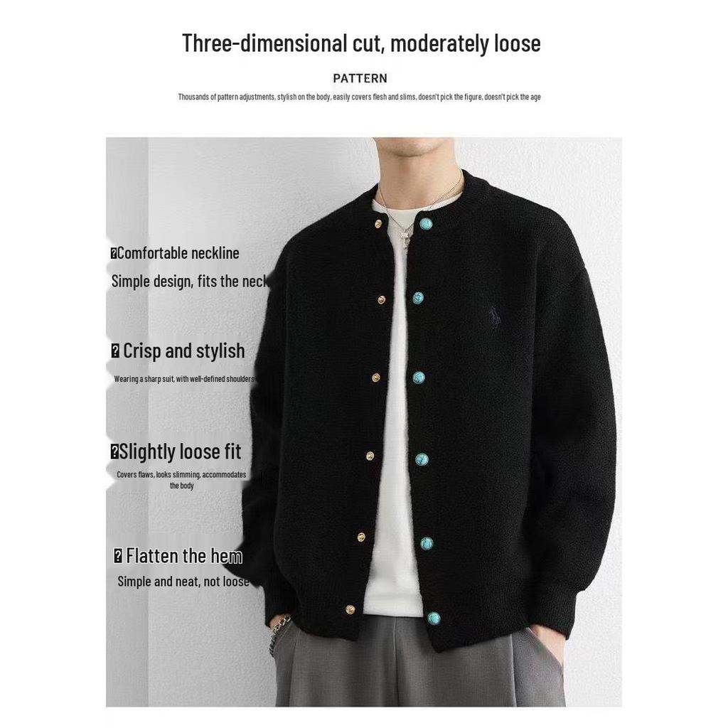 Men's Casual Arctic Fleece Knit Cardigan