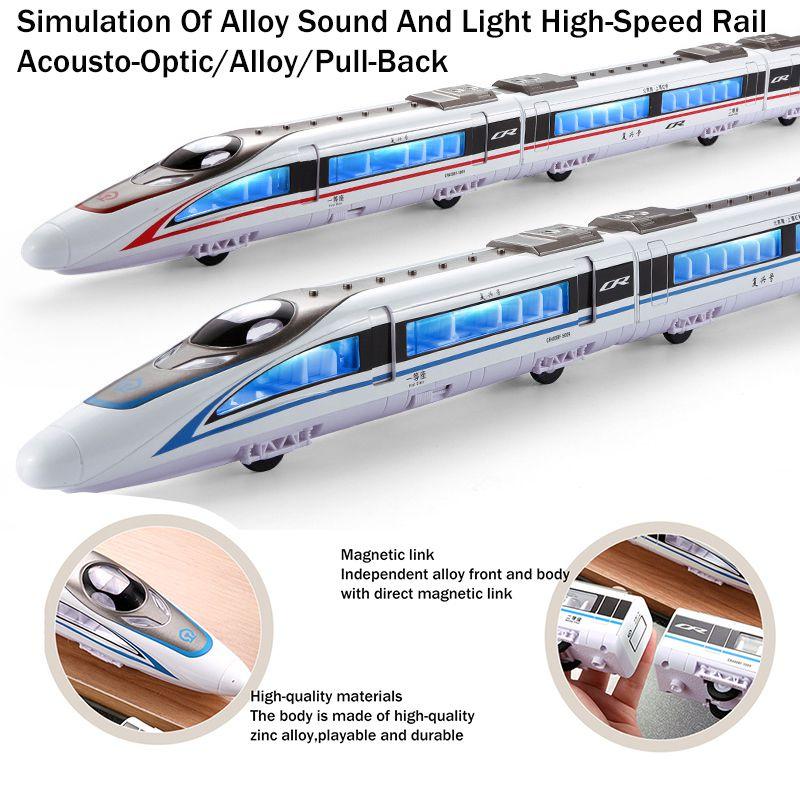 Child Simulation Sound And Light High-speed Rail Toy Alloy Model For Boys Realistic Design And Durable Material