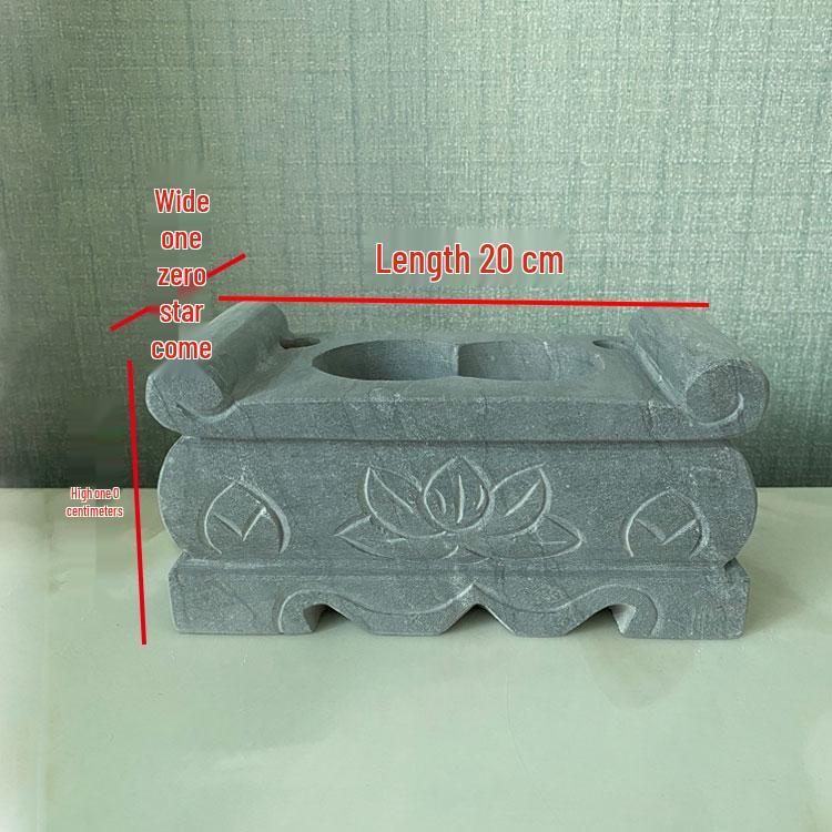 Hand-Carved White Bluestone Incense Burner for Outdoor Tombs