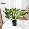 Lifelike Simulated Flowers Artificial Green Leaves DIY Plant for Garden Decor