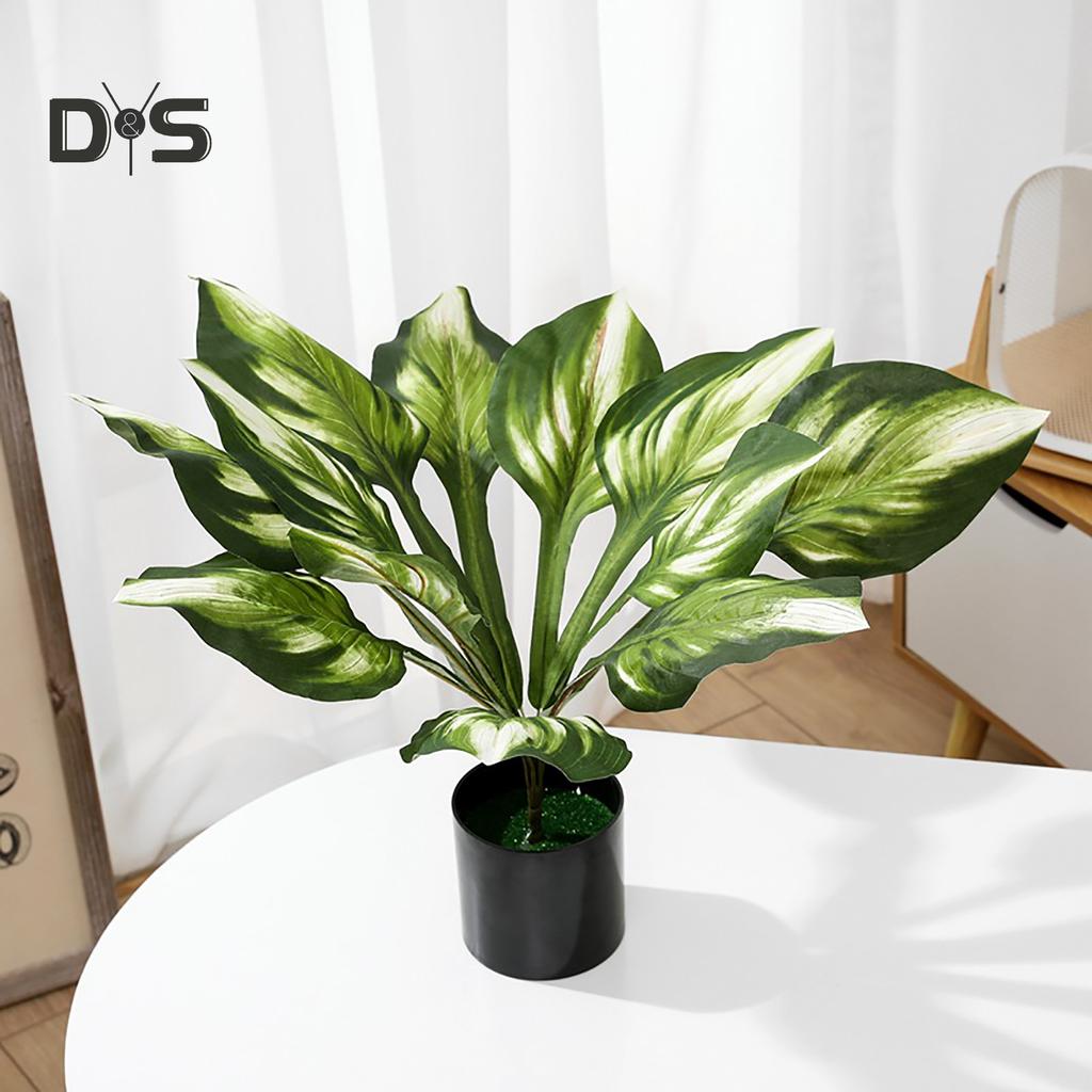 Lifelike Simulated Flowers Artificial Green Leaves DIY Plant for Garden Decor