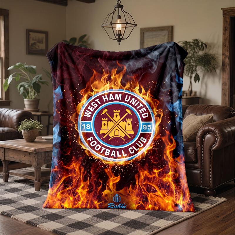 West Ham United Fußball Druck Flanell Decke Weich Warm Sofa Bett Überwurf Decke Für Zuhause Büro Schlafzimmer