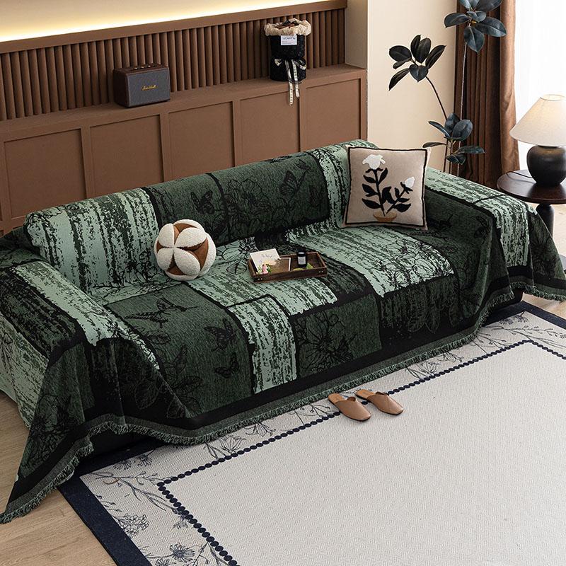 Vintage Bedrucktes Sofa Handtuch für alle Jahreszeiten Mehrzweck Couch Staubschutz für Wohnzimmer Pflegeleicht Komfort Büro Kniedecke