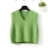Women Sweater Vest Solid Vintage Casual Spring V-Neck Design Sleeveless Vest Elegant Waistcoats