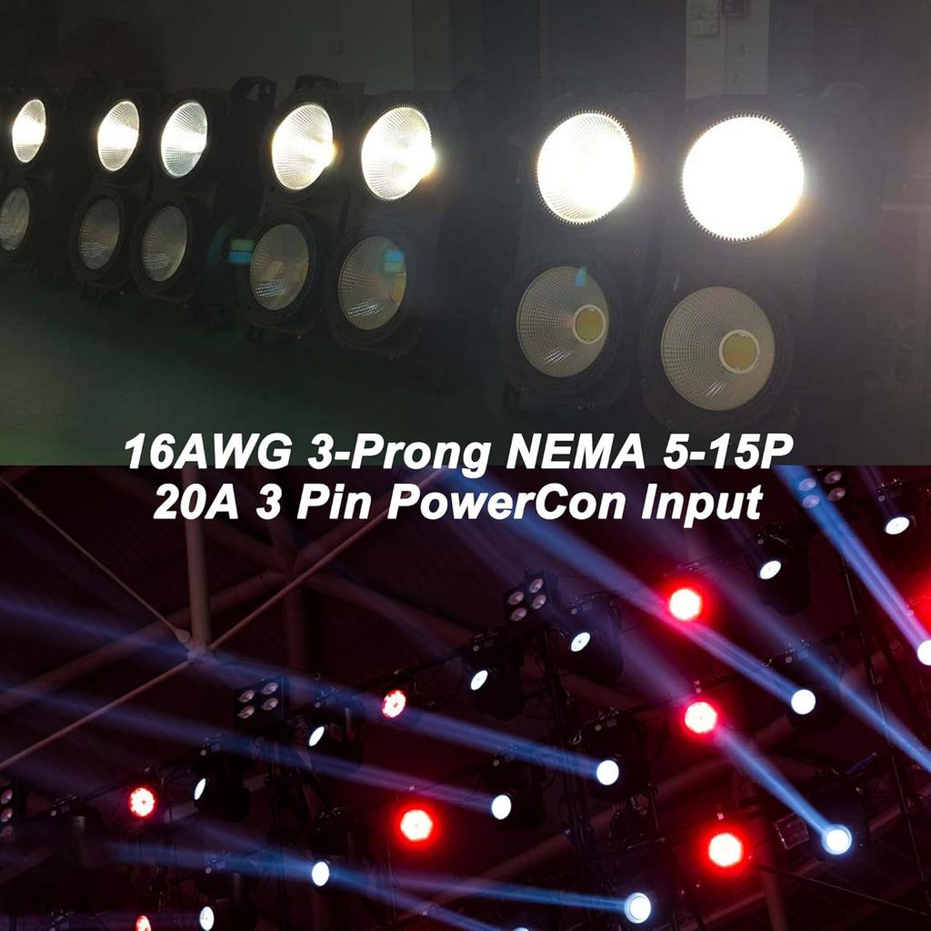 XMSJSIY 3-Prong NEMA 5-15P to PowerCON AC Power Cable Cord 20A 3 Pin PowerCon Input Male Connector to NEMA 5-15P Male Extension Power Wire 16AWG for