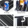 Adjustable Width Drink Organizer Dispenser Spring Push Can Shelf Pusher  Beverage