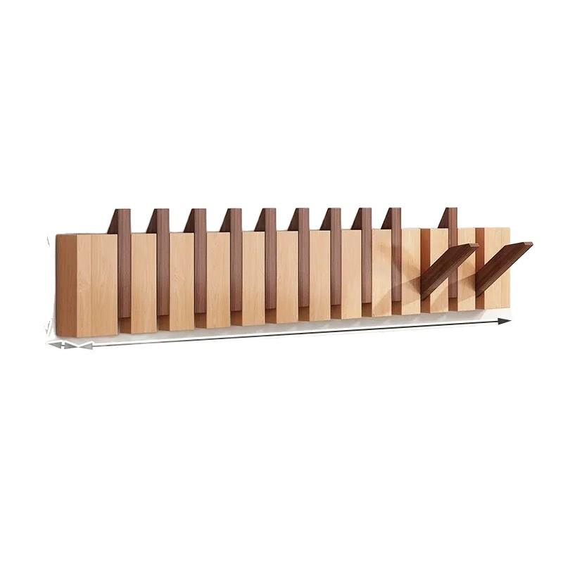 Solid Wood Wall-Mounted Piano Coat Rack with Entryway and Bedroom Hooks