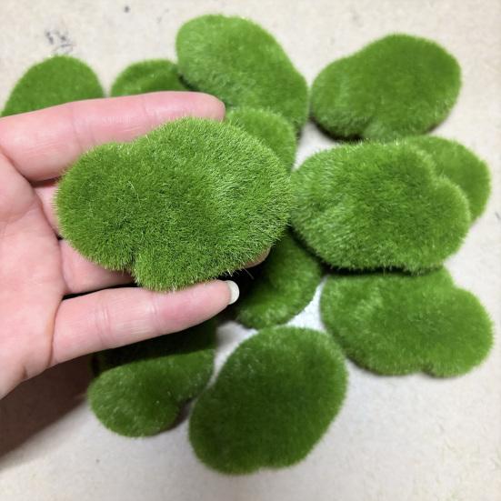 Artificial Moss Rocks Greenery Decorative Moss Covered Stone Fake Moss Decor for Floral Arrangement Fairy Garden Crafting