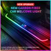 Carbon fiber For Toyota GR SPORT RAV4 YARIS CHR HILLIX Customized Car Welcome Door illuminated Sill Light Logo Lamp LED Pedal