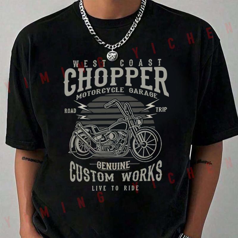 Chopper Custom Motor Motorcycle T-Shirt Moto Riders Men's Casual O-Neck Tops Tee 2026