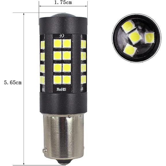 LED LIGHTING 1156 P21W Strobe Reverse Light LED Bulbs, 6000K Xenon White Super B