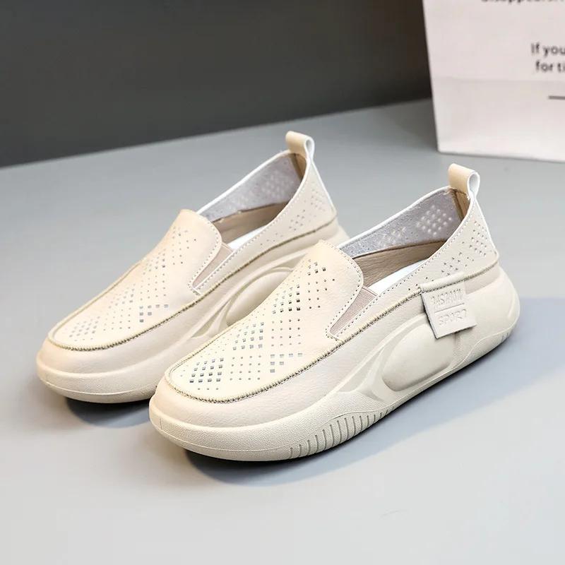 Sports Shoes Woman Summer  In Casual Slip-on Sneakers Fashion Hollow Breathable Loafers Women Running Shoes Footwear 2024