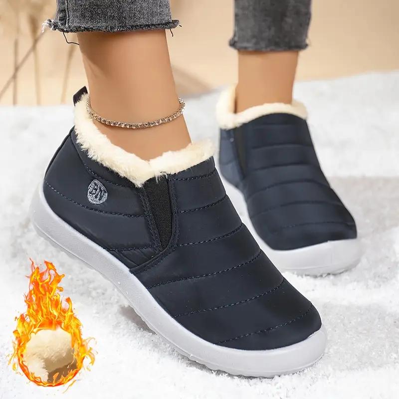 Dámské zimní boty velikosti 47 - Nazouvací kotníkové boty Obuv do chladného počasí, Lehké teplé kotníkové boty Dámské zimní boty, Odolná trakční obuv