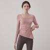 Youyou Women's Pleated Slim Fit Yoga Pilates Top