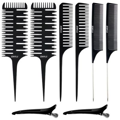 Highlighting Comb Dyeing Comb and Perfect for Hair Beauty Hair and Salon Hair Suitable for Men and Includes 6 Combs and 2 Hair Black Set, 6-Piece Set,