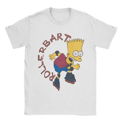Men Women's Cartoon S-Simpsons T Shirt Bart Roller 100% Cotton Clothes Novelty Short Sleeve Crewneck Tees 4XL 5XL T-Shirt