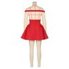Women's Off Shoulder Deep V Neck Puffy Skater Mini Dress Ruched Waist Bodycon Sexy Summer Club Night Cocktail Party Dress