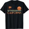 Wave Street Vintage Retro California Summer Sunset Logo T-Shirt