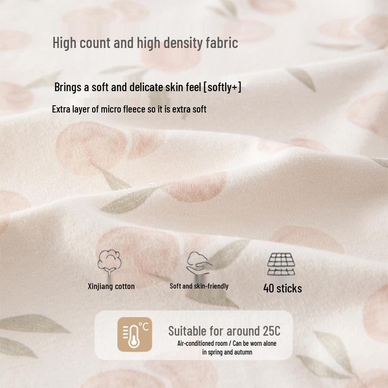 Unisex Pure Cotton Baby Sleep Sack Pajamas with Long Sleeves