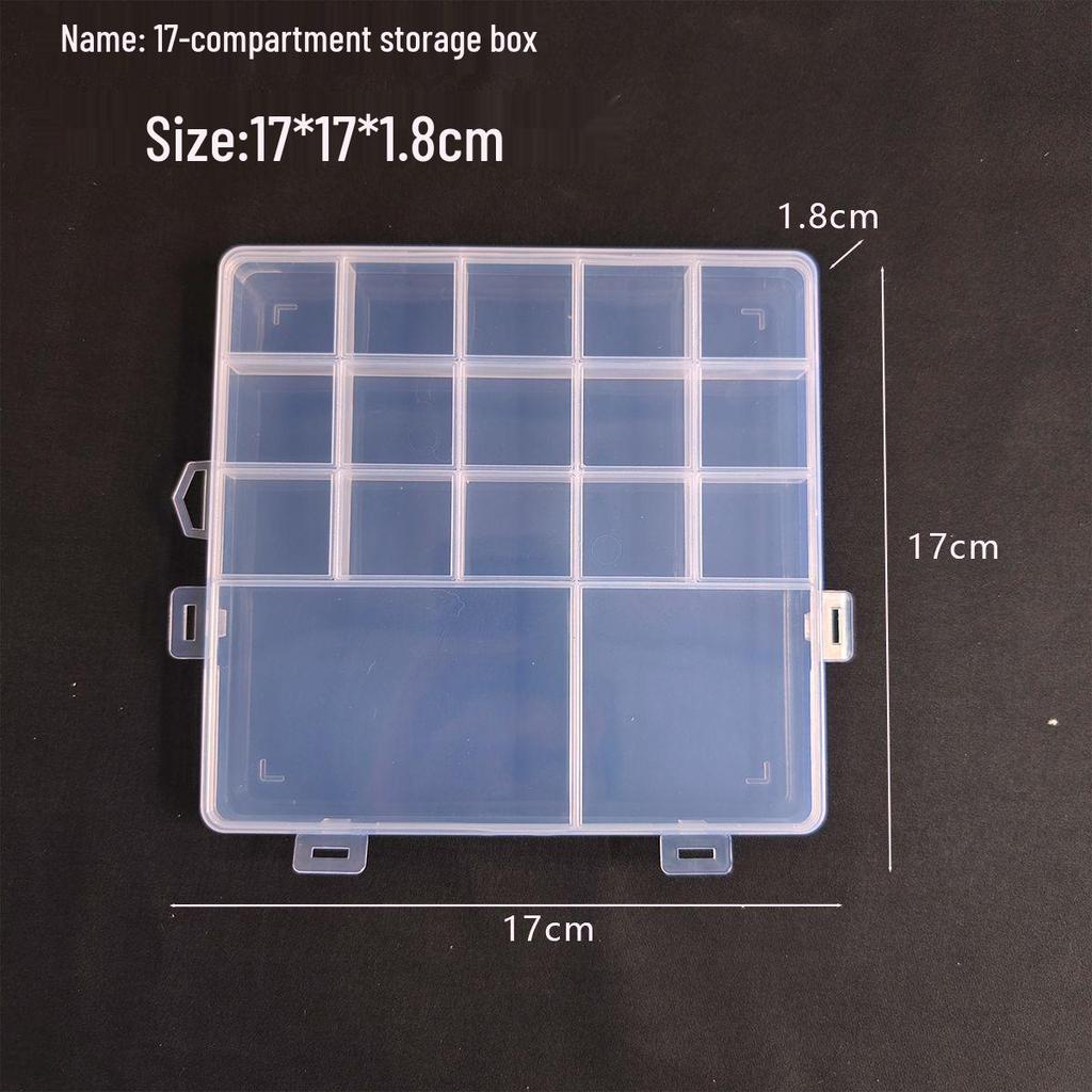Aufbewahrungsbox aus transparentem Kunststoff mit 24 Fächern für Nailart, Strasssteine, Perlen und Schmuckzubehör