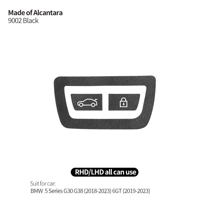 For BMW 5 Series G30 G38 6GT Made of Alcantara Car Trunk Button Decorative Trim Frame Sticker Interior Custo Tuning Accessories