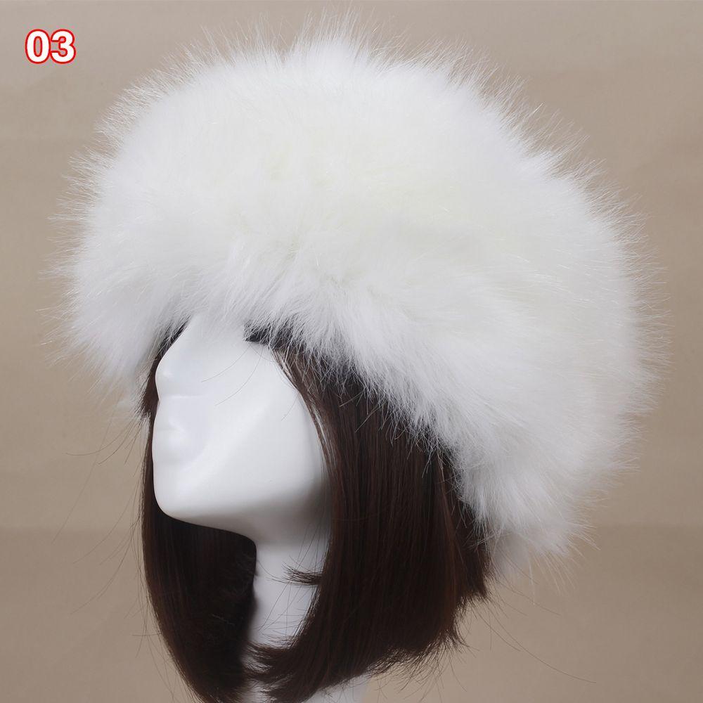 Fashion Winter Earwarmer Thick Fluffy Women Russian Cap Headband Hat Faux Fur