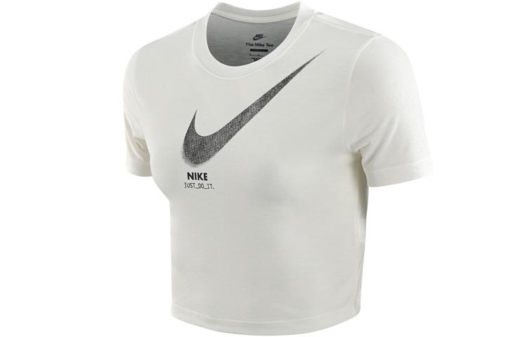 

Nike Crop Tops Women s Sail White Crew Neck Moderate DZ3750-133 L