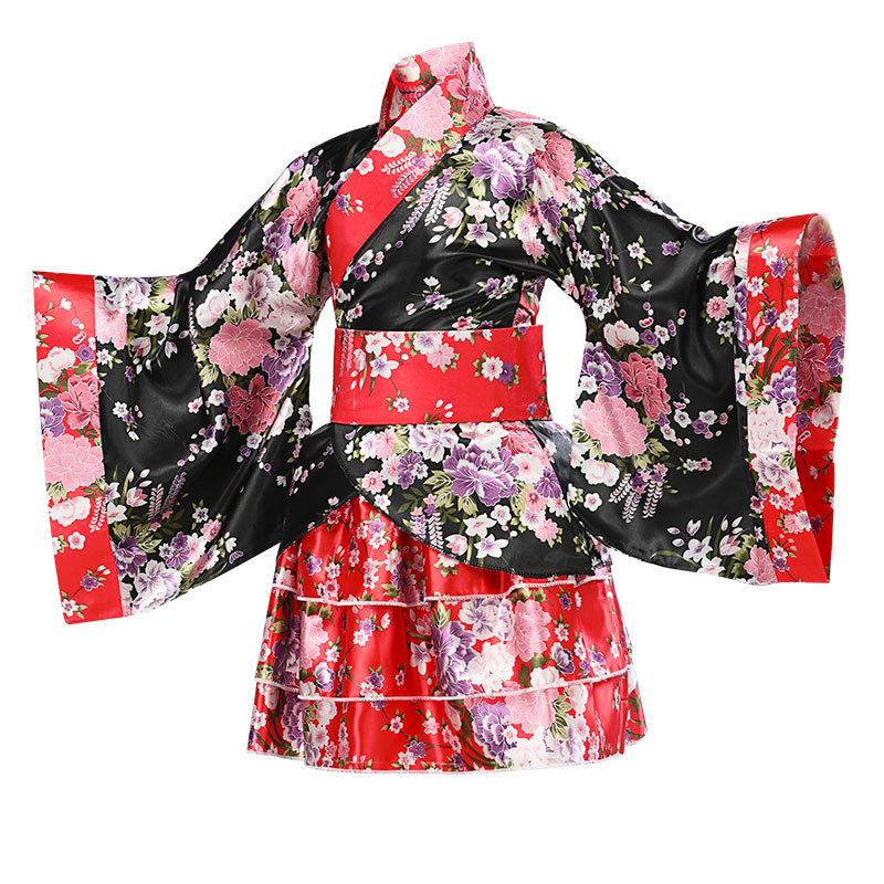 Japanese Women's Formal Dress Girls' Kimono Pure Land Cosplay Anime Dance Costume Lolita Skirt Set