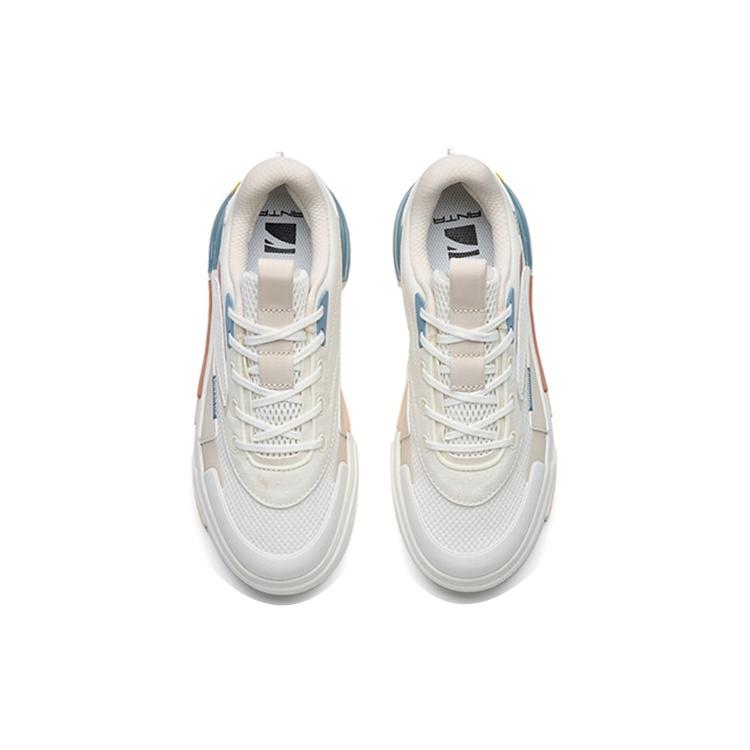 Anta Life Collection Lightweight Breathable Lightweight And Breathable Low top Skateboard Shoes Women's White Gray Pink 922238066-2