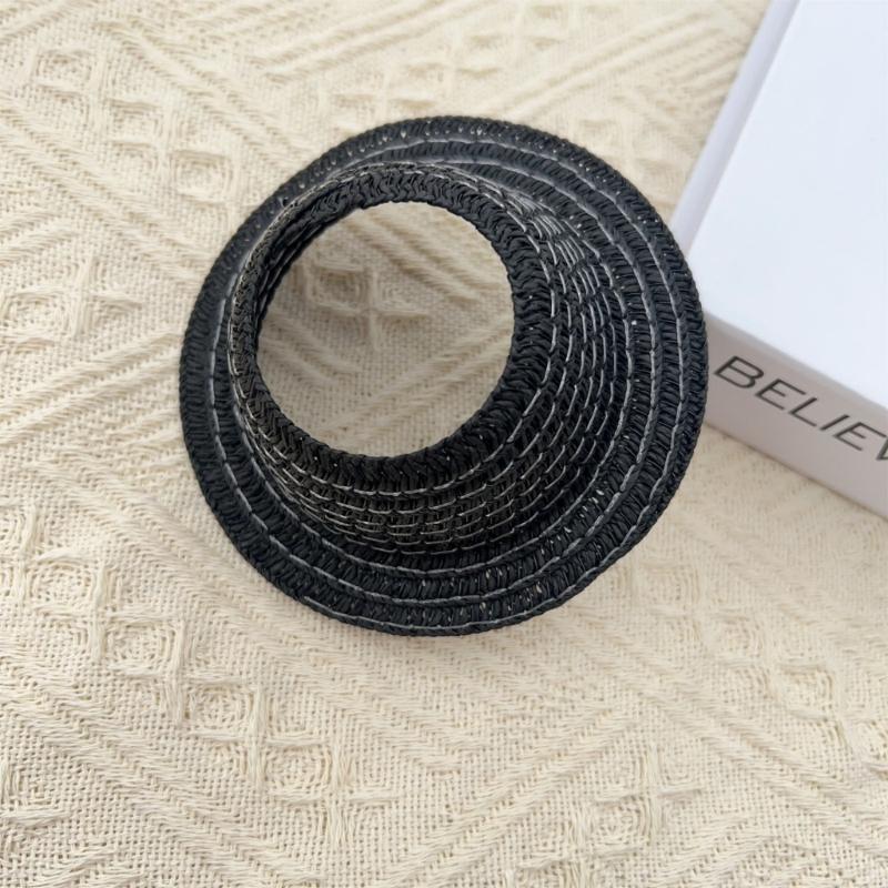 Elegant Woven Doll Accessory 17Cm Open Top Summer Hat Portable For Fashionable Outfit Pairing