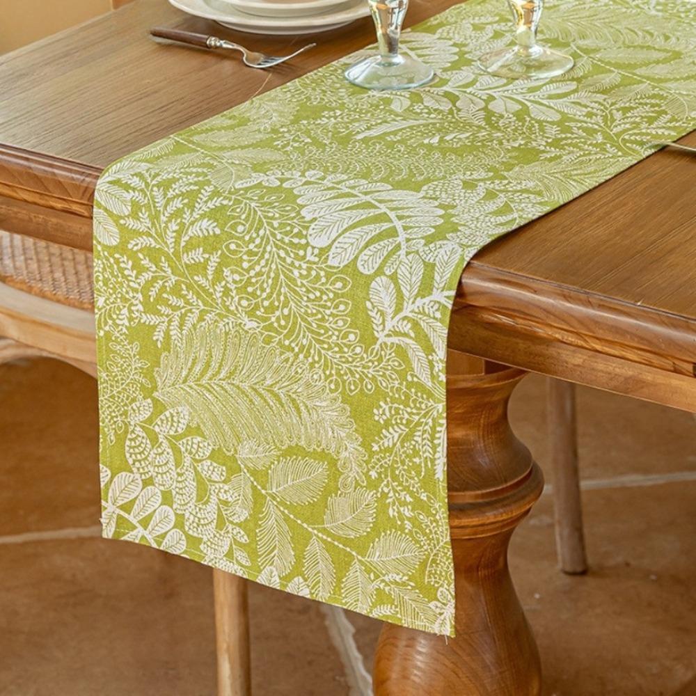 New American Retro Table Runner Polyester Pastoral Style Sideboard Cover 30x180 cm Blue Rose Table Dust Cover Restaurant Decor