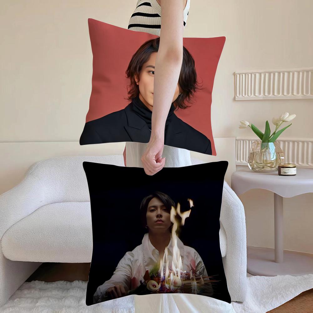 Celebrity T-Tomohisa Yamashita Cushion Cover Breathable Linen Pillowcase Summer Odorless Eco-Friendly Invisible Zipper Washable