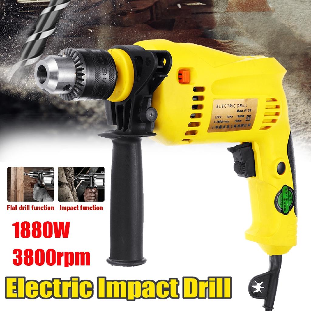 13MM Brushless Motor Electric Handheld Impact Drill Hammer Drill Impact Drill Multi-function Torque Driver Tool 1880W