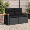 VidaXL Garden Sofa with Cushions 2-Seater, Seat with Backrest, Patio Furniture Backyard Terrace Outdoor, Black 365994