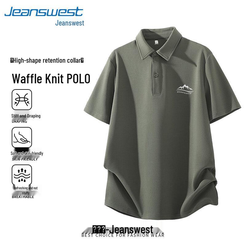 Jeanswest Men s Waffle Knit Polo Shirt L