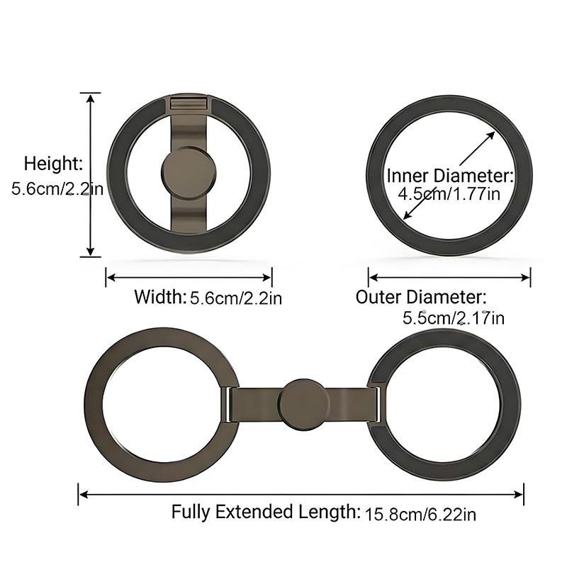 Magnetic Ring Phone Holder Foldable 360° Rotatable Fidget Spinner Stand Magnetic Finger Grip Compatible Desk Gym Car Use