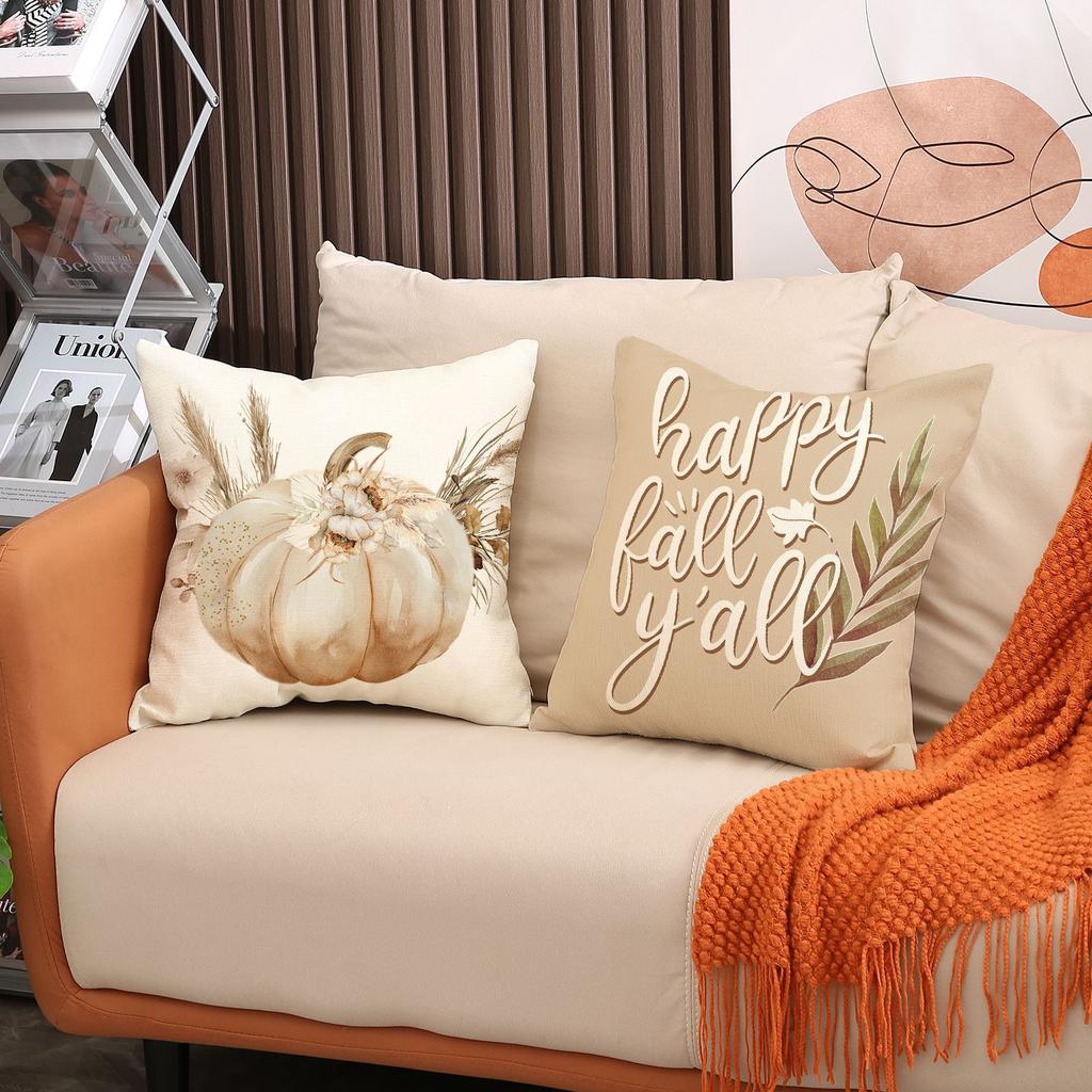 Neues Thanksgiving Kürbiskissen, Herbsternte Dekokissen, Einfacher und vielseitiger Wohnzimmer Sofakissenbezug