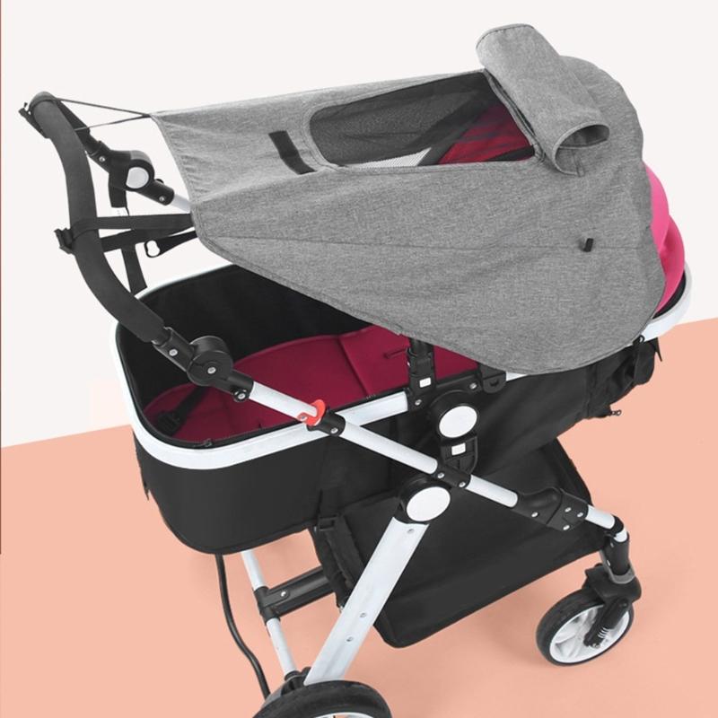 Baby Kinderwagen Sonnenschutz Kinderwagen Abdeckung Regenschutz mit Verstellbarem Befestigungsband für Draußen Reisen Täglich