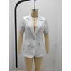 Summer Women's Temperament and Loose Fitting Small Suit Solid Color Suit Collar Short Sleeved Jacket
