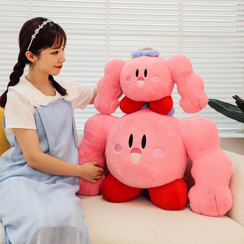 New Muscle Star Kirby Doll Plush Toy Animation Peripheral Pillow Cushion Two Dimensional Play