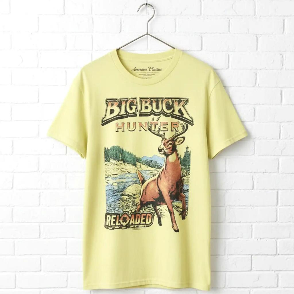 Big Buck Hunter T-Shirt: Vintage Style Print - 100% Cotton