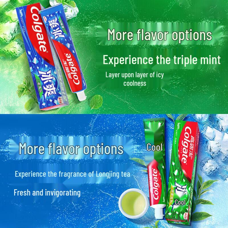 Colgate Icy Mint Zahnpasta & Holzkohle-Zahnbürsten-Bundle